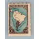 ARGENTINA 1935 PROCERES Y RIQUEZAS 1 ESTAMPILLA MAPA CON LIMITES NUEVA MINT DE LUJO U$ 32.50